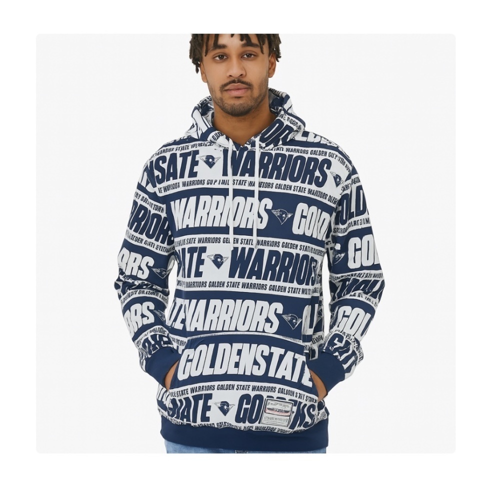 Mitchell & Ness NBA Golden State Warriors Pullover Kangroo Pouch Hoody Size M